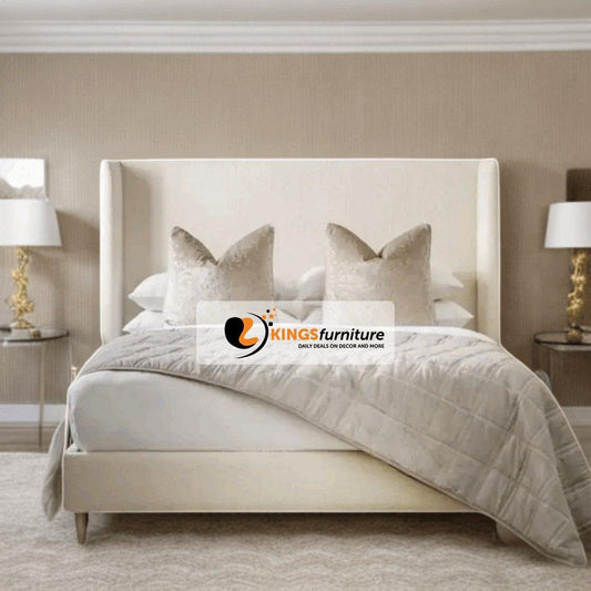 Amelia Wingback Upholstered Bed - Kings Furniture