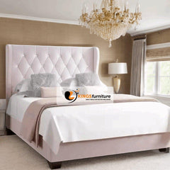 Cambridge Upholstered Wingback Bed - Kings Furniture
