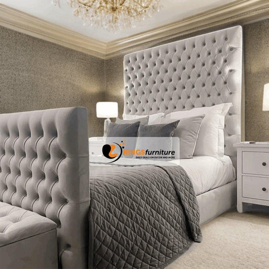 Hermes Chesterfield Upholstered Bed - Kings Furniture