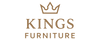 A gold crown icon above the words 'KINGS FURNITURE' in a matching serif font on a plain white background.