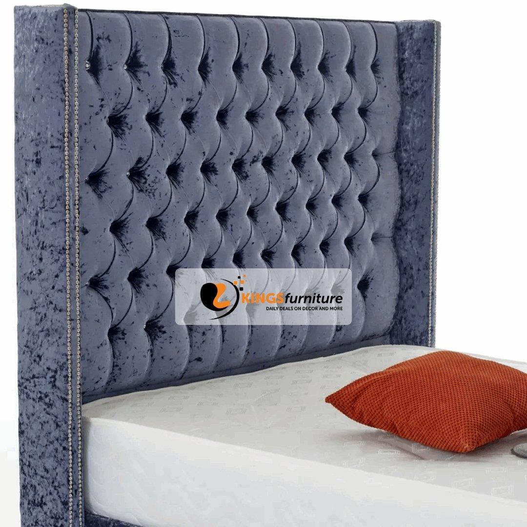 Lucia Wingback Upholstered Bed - Kings Furniture