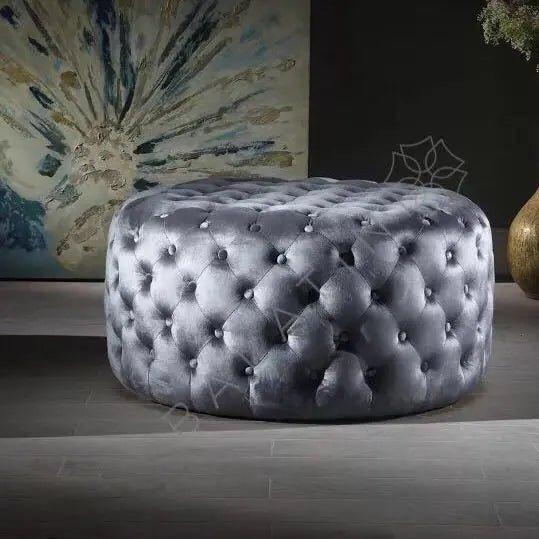 Royal Circular Chesterfield Pouffe - Kings Furniture