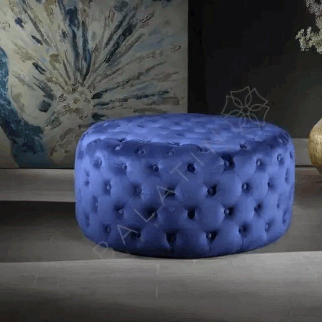 Royal Circular Chesterfield Pouffe - Kings Furniture