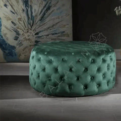 Royal Circular Chesterfield Pouffe - Kings Furniture